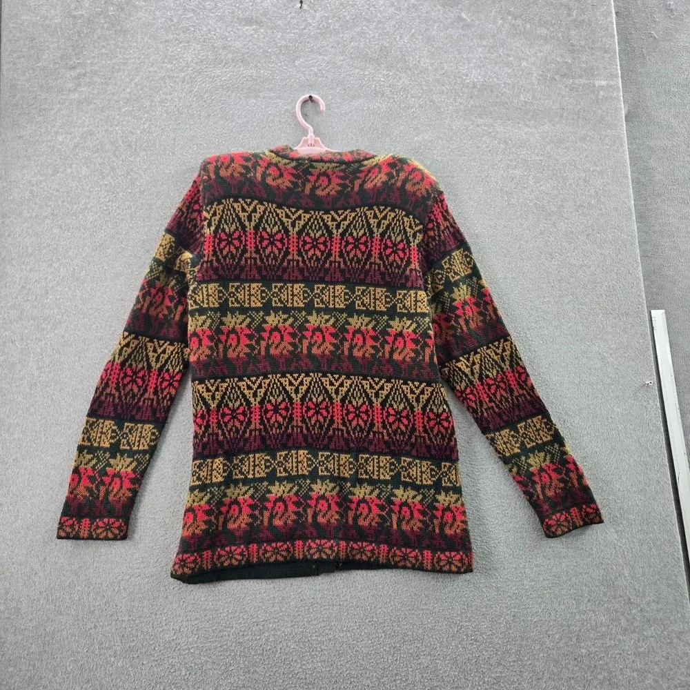 The Alpaca Connection‎ Women Cardigan XL Red Aztec Geometric Alpaca Y2K